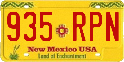 NM license plate 935RPN