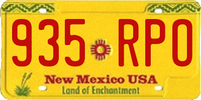 NM license plate 935RPO