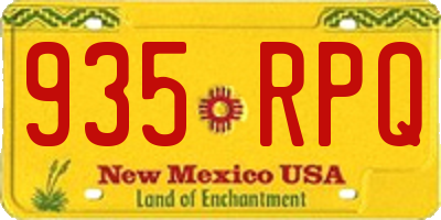 NM license plate 935RPQ