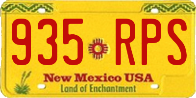 NM license plate 935RPS