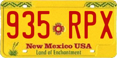 NM license plate 935RPX