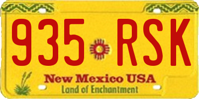 NM license plate 935RSK
