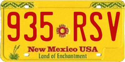 NM license plate 935RSV