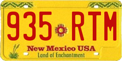 NM license plate 935RTM
