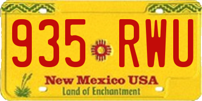 NM license plate 935RWU