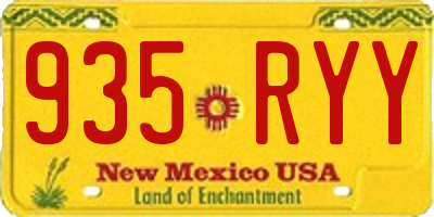 NM license plate 935RYY