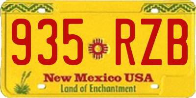 NM license plate 935RZB