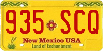 NM license plate 935SCQ
