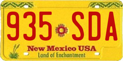 NM license plate 935SDA