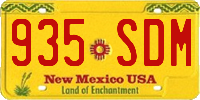 NM license plate 935SDM