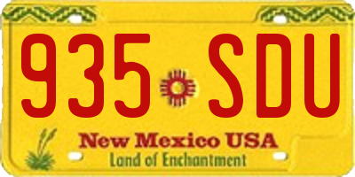 NM license plate 935SDU