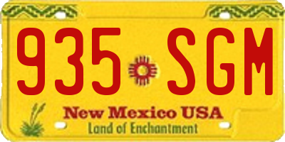 NM license plate 935SGM