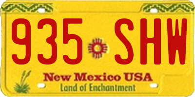 NM license plate 935SHW