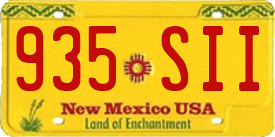 NM license plate 935SII