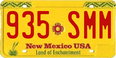 NM license plate 935SMM
