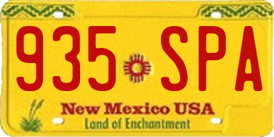 NM license plate 935SPA
