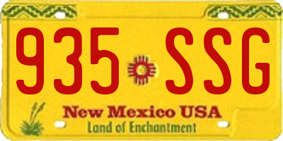 NM license plate 935SSG