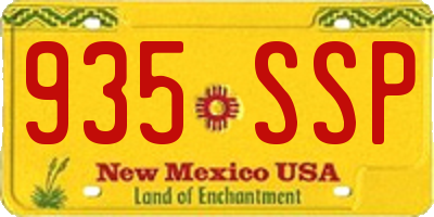 NM license plate 935SSP