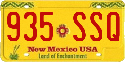 NM license plate 935SSQ