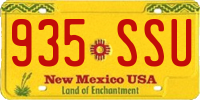 NM license plate 935SSU