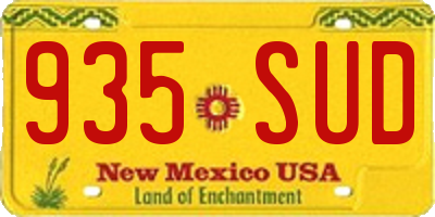 NM license plate 935SUD