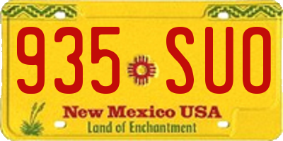 NM license plate 935SUO