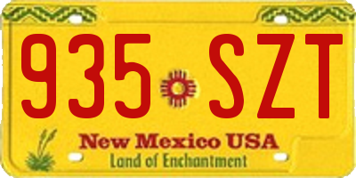 NM license plate 935SZT