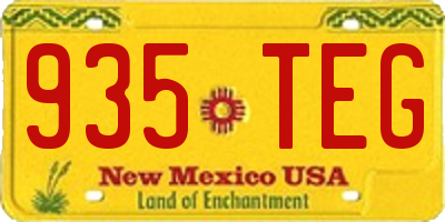 NM license plate 935TEG