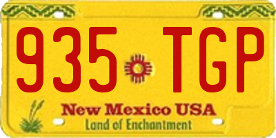 NM license plate 935TGP