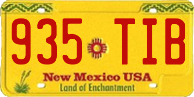 NM license plate 935TIB