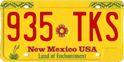 NM license plate 935TKS