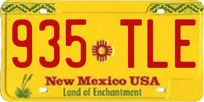 NM license plate 935TLE