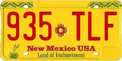 NM license plate 935TLF