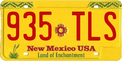 NM license plate 935TLS