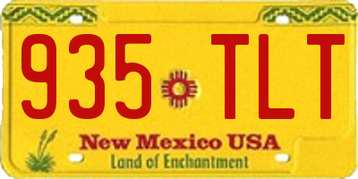 NM license plate 935TLT