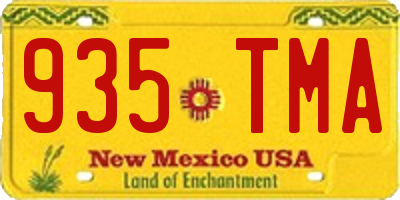 NM license plate 935TMA