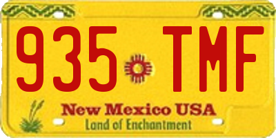 NM license plate 935TMF