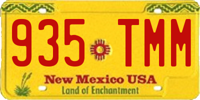 NM license plate 935TMM