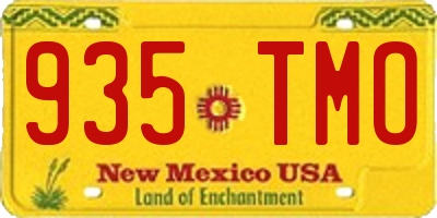 NM license plate 935TMO