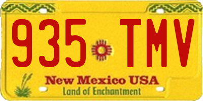 NM license plate 935TMV