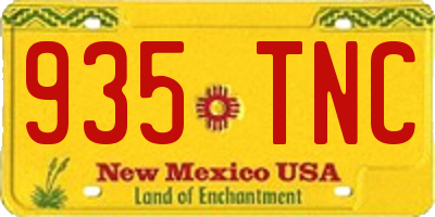 NM license plate 935TNC