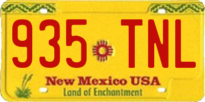 NM license plate 935TNL