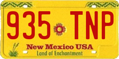 NM license plate 935TNP