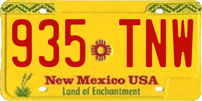 NM license plate 935TNW