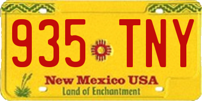 NM license plate 935TNY