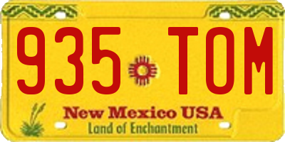 NM license plate 935TOM
