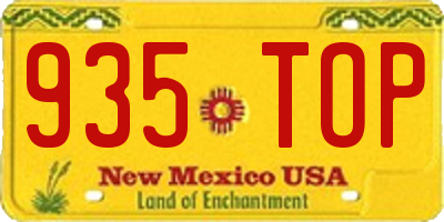 NM license plate 935TOP