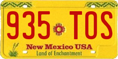 NM license plate 935TOS