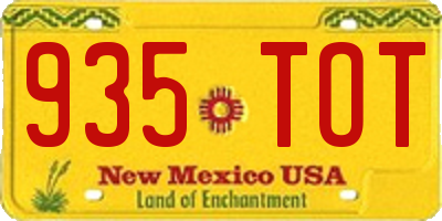 NM license plate 935TOT