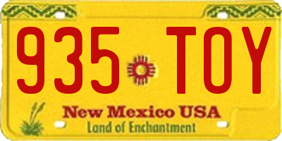 NM license plate 935TOY